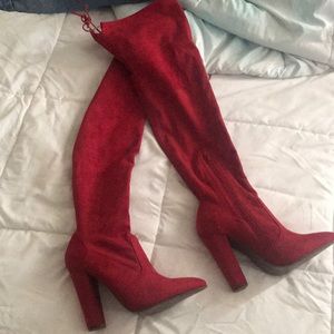 Knee high booted heels